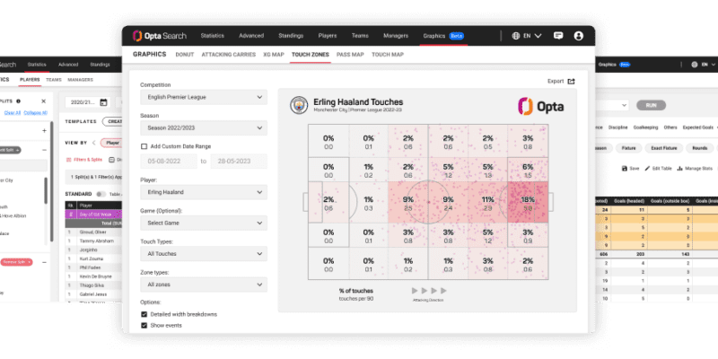 Opta Search Screens